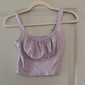 Hollister Lilac Ruffle Crop Top